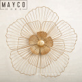 Mayco New Design Gold Metal Flower Wall Decor for Home Decor